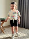 Cg Kids Beyaz Papağan Baskılı Tayt Şort Kız Çocuk Alt Üst Takım