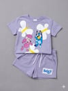 Cg Kids Bluey Lila Şort & Tshirt Kız Çocuk Alt Üst Takım