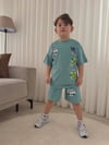 Cg Kids Brawl Stars temalı tshirt ve şort alt üst takım sırt baskı detaylı