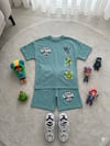 Cg Kids Brawl Stars temalı tshirt ve şort alt üst takım sırt baskı detaylı