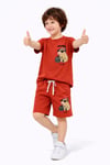 Cg Kids Capybara Kiremit Rengi Erkek Çocuk Tshirt & Şort Alt Üst Takım