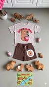 Cg Kids Capybara Kız Çocuk Alt Üst Takım Süper Kalite Şort Baskı Detaylı