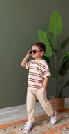 Cg Kids Çizgili Basic Tshirt&Pantolon Alt Üst Takım Süper Kalite
