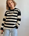 Cg Kids Çizgili Örgülü Siyah Renk Triko Kazaklı Jean Pantolon Erkek Çocuk Alt Üst Takım Süper Kalite Kumaş
