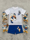 Cg Kids Donald Duck Tshirt & Şort Erkek Çocuk Alt Üst Takım Süper Kalite Baseball Desen