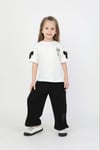 Cg Kids Fiyonk Detaylı Ispanyol Paça Fiyon Işlemeli Nakışlı Fiyonk Basic Alt Üst Kız Çocuk Takım