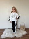 Cg Kids Fiyonk Kol Detaylı ve Baskılı Kız Çocuk ispanyol Paça 2 iplik Alt Üst Eşofman Takım
