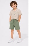 Cg Kids Gömlek Cepli Alt Şort Müslin Kumaş Erkek Çocuk Alt Üst Takım Süper Kalite