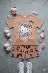 Cg Kids Hello Kitty Kız Çocuk tshirt ve şort Alt Üst Takım Süper Kalite Kumaş Sırt Baskı Detay