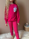 Cg Kids Hello Kitty Sırt Baskı Detaylı Kız Çocuk 2 iplik Taytlı Alt Üst Takım Süper Kalite Kumaş