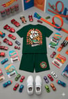 Cg Kids Hot Wheells Erkek Çocuk Tshirt&Şort Alt Üst Takım Sırt Baskı Detaylı Süper Kalite