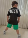 Cg Kids Hulk Baskılı Erkek Çocuk Tshirt&Şort Alt Üst Takım Süper Kalite Sırt Baskı Detay