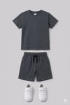 Cg Kids Kabartma Enjeksiyon Baskılı Tshirt & Yandan Cepli Şort Alt Üst Takım Süper Kalite Kumaş