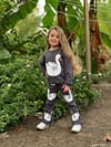 Cg Kids Kabartma Kuğu Baskılı Kız Çocuk Eşofman Takım Alt Fitilli Tayt
