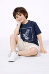 Cg Kids Kartal Temalı Lacivert Tshirt Müslin Alt Şort Alt Üst Takım