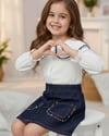 Cg Kids Kot Etekli Çiçek Nakışlı Gömlek Kız Çocuk Alt Üst Takım Süper Kalite