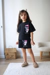 Cg Kids Kuromi Kalp Baskılı Kız Çocuk Şortlu Alt Üst Takım