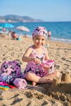 Cg Kids Kuromi Karakter Baskılı  Kız Çocuk Pembe Etekli Ve Boneli Mayo Seti