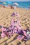 Cg Kids Kuromi Karakter Baskılı  Kız Çocuk Pembe Etekli Ve Boneli Mayo Seti