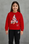 Cg Kids Kuromi Noel temalı 3 iplik şardonlu Alt Üst Takım Süper Kalite Kumaş