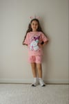 Cg Kids Kuromi ve Cinnamoroll Tshirt&Şort Kız Çocuk Alt Üst Süper Tarz Takım