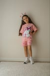 Cg Kids Kuromi ve Cinnamoroll Tshirt&Şort Kız Çocuk Alt Üst Süper Tarz Takım