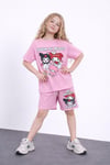 Cg Kids Kuromi ve My Melody Alt Üst Takım Süper Kalite Kumaş Sırt Baskılı