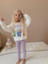Cg Kids Labubu Lila Baskılı 2 Iplik Kız Çocuk Taytlı Alt Üst Takım