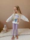 Cg Kids Labubu Lila Baskılı 2 Iplik Kız Çocuk Taytlı Alt Üst Takım