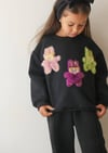 Cg Kids Labubu Nakışlı 3 Iplik Şardonlu Içi Pamuklu Kız Çocuk Alt Üst Süper Tarz Takım