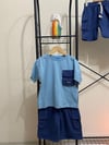 Cg Kids Lacivert Kargo Cep Şort Detaylı Kaliteli Kumaş Erkek Çocuk Alt Üst Takım