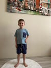 Cg Kids Lacivert Kargo Cep Şort Detaylı Kaliteli Kumaş Erkek Çocuk Alt Üst Takım
