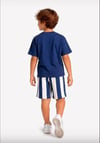 Cg Kids Lacivert Tshirt&Şort Alt Üst Takım Şort Çizgili Detay Süper Kalite