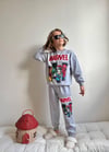 Cg Kids Marvel Figür Baskılı Eşofman Takımı 2 Iplik Erkek Çocuk Alt Üst Takım Sırt Baskı Detay