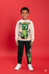 Cg Kids Minecraft Creeper Erkek Çocuk 2 İplik Alt Üst Takım Süper Kalite Kumaş Kabartma Baskı