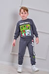 Cg Kids Minecraft Erkek Çocuk 2 İplik Alt Üst Takım Süper Kalite Kumaş Eşofman Detay