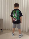 Cg Kids Minecraft Erkek Çocuk 2 İplik Tshirt & Şort Alt Üst Takım Süper Kalite Sırt Baskı Detaylı