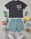 Cg Kids Minecraft Erkek Çocuk Tshirt & Şort Alt Üst Takım Süper Kalite Sırt Baskı Detay