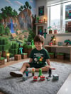 Cg Kids Minecraft Erkek Çocuk Tshirt & Şort Alt Üst Takım Süper Kalite