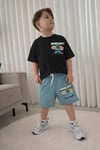Cg Kids Minecraft Erkek Çocuk Tshirt & Şort Alt Üst Takım Süper Kalite Sırt Baskı Detay