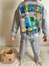 Cg Kids Minecraft Gri Erkek Çocuk 2 Iplik Alt Üst Takım Süper Kalite Kumaş
