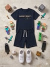 Cg Kids Minecraft Kabartma Yazı Detaylı Erkek Çocuk Tshirt & Şort Alt Üst Takım Süper Kalite Kumaş