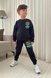 Cg Kids Minecraft Siyah Turuncu Sırt Baskılı Detay Erkek Çocuk 2 iplik Alt Üst Takım Süper Kalite Kumaş