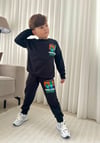 Cg Kids Minecraft Siyah Turuncu Sırt Baskılı Detay Erkek Çocuk 2 iplik Alt Üst Takım Süper Kalite Kumaş