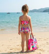 Cg Kids My Little Pony Baskılı Kız Çocuk Çantalı Fırfırlı Üçlü Bikini Takımı