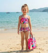 Cg Kids My Little Pony Baskılı Kız Çocuk Çantalı Fırfırlı Üçlü Bikini Takımı