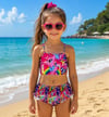 Cg Kids My Little Pony Baskılı Kız Çocuk Çantalı Fırfırlı Üçlü Bikini Takımı