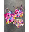 Cg Kids My Little Pony Baskılı Kız Çocuk Çantalı Fırfırlı Üçlü Bikini Takımı