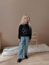 Cg Kids Nakışlı Pul işlemeli 2 Iplik Sweatshirt Alt Üst Taş işlemeli Kot Jean Pantolon Takım Alt Üst Süper Kalite Kumaş