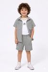 Cg Kids Pantolon Ceket Basic Uzun Kısa Enjeksiyon Baskılı Body 3lü Alt Üst Takım Erkek Çocuk Gri Renk Süper Kalite Kumaş